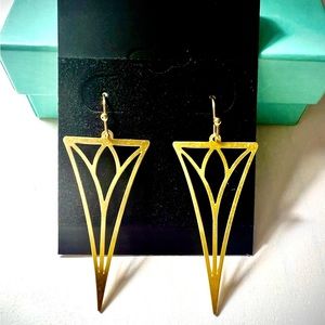 Dagger handmade brass earrings
